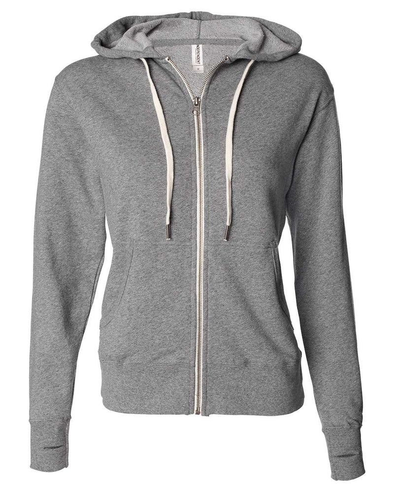 Independent Trading Co. - Heathered French Terry Full-Zip Hooded Sweatshirt
