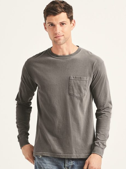 Garment-Dyed Heavyweight Long Sleeve Pocket T-Shirt