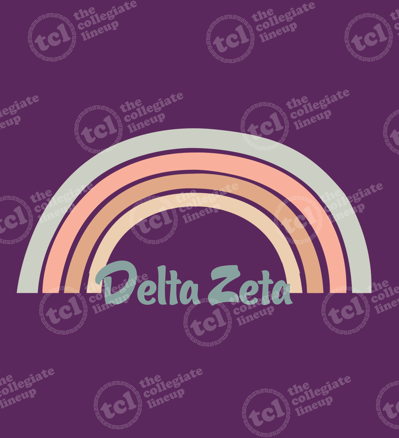 Delta Zeta Retro Rainbow Sorority Tee