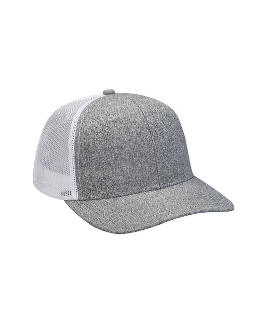 Heather Woven/Soft Mesh Trucker Cap