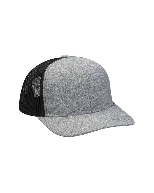 Heather Woven/Soft Mesh Trucker Cap