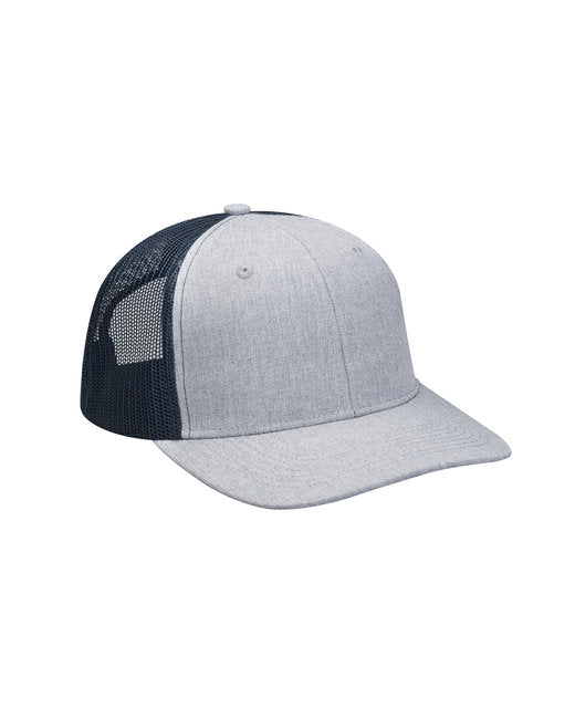 Heather Woven/Soft Mesh Trucker Cap